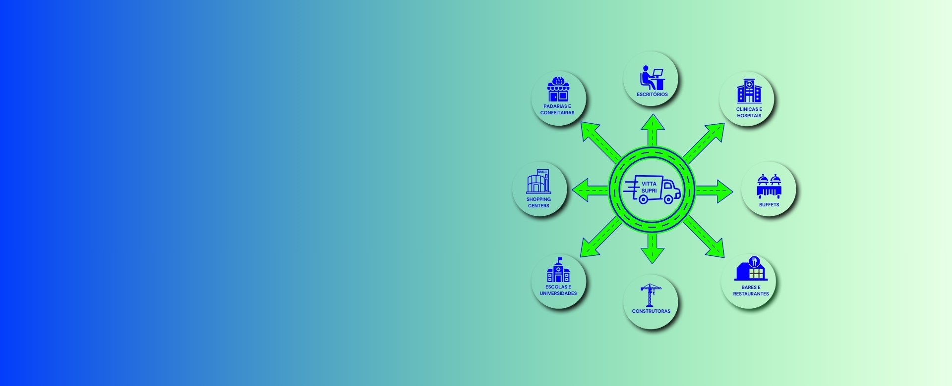 Produtos de limpeza e descartáveis organizados em estoque